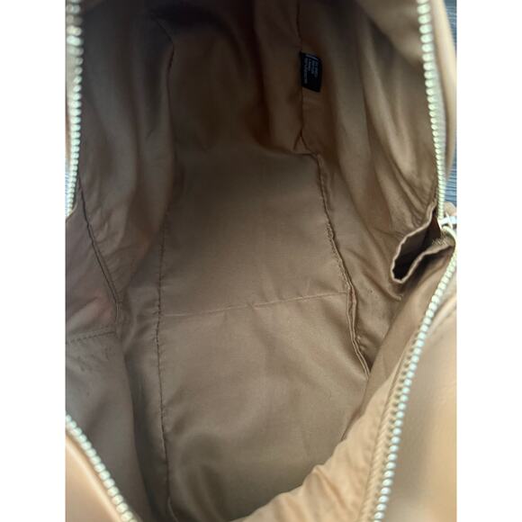 Faux Leather Tan D-Ring Middle Zip Hobo Bag - Picture 2 of 6